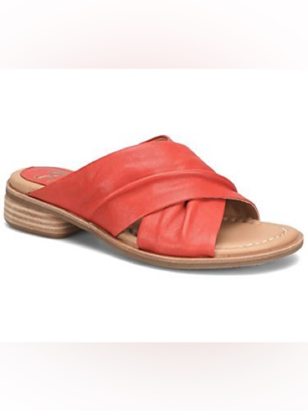 Sofft Red Leather Crisscross Slide Sandals- Fallon Size 6.5 NWOB